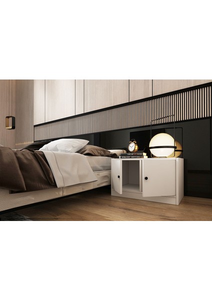 Dolapli Komodin Beyaz 65 cm KMD-1006-Ç fiyatları