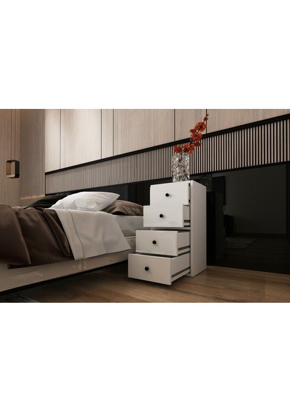 Çekmeceli Komodin Beyaz 35 cm KMD-1018-Ç fiyatları