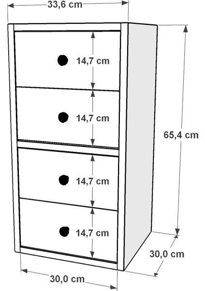 Çekmeceli Komodin Beyaz 35 cm KMD-1018-Ç indirimleri