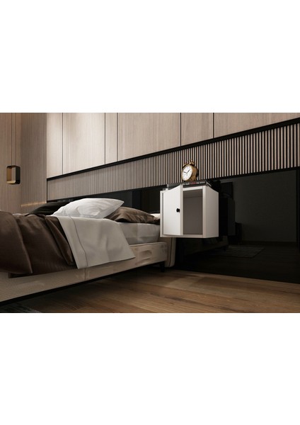 Kapakli Duvar Komodini Beyaz 35 cm KMD-1023-Ç fiyatları