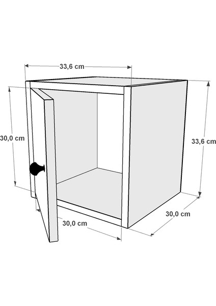 Kapakli Duvar Komodini Beyaz 35 cm KMD-1023-Ç indirimleri