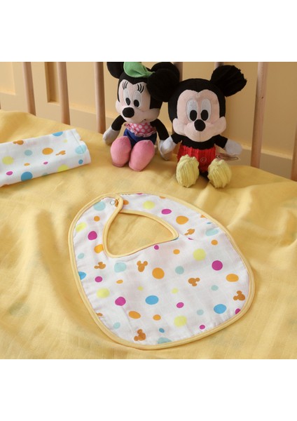 Lisanslı Disney Mickey Pamuk 30x25 cm 3' lü Müslin Önlük
