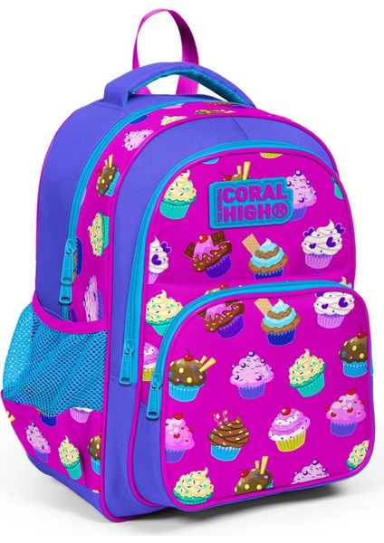 Kids Mavi Pembe Üç Bölmeli Okul Sırt Çantası 23495