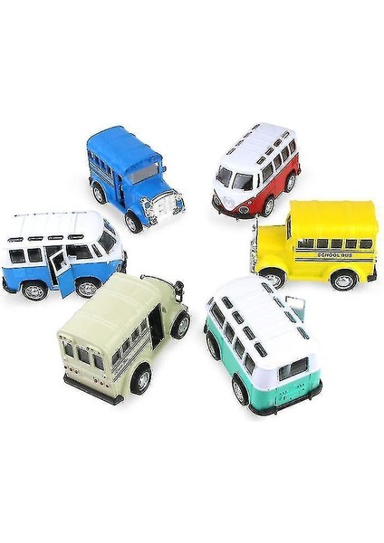 Lbq-Mini Sürgülü Alaşımlı Otobüs ve Okul Otobüsünü Geri Çekin, Simülasyon Araba Modeli (Sarı) (Yurt Dışından)