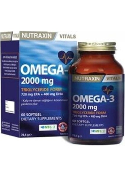 Omega 3 Balık Yağı 2000 Mg 60 Softgel