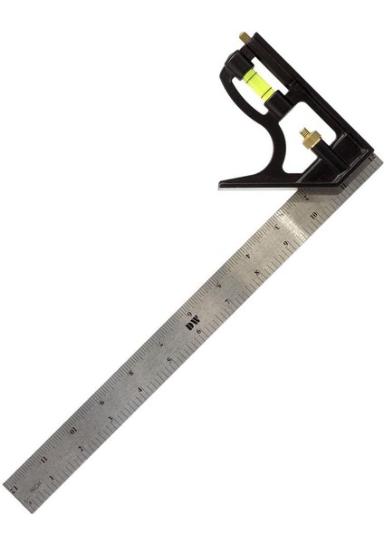 Dw Ayarlanabilir Su Terazili Gönye 30CM 45-90° Marangoz Açı Ölçer