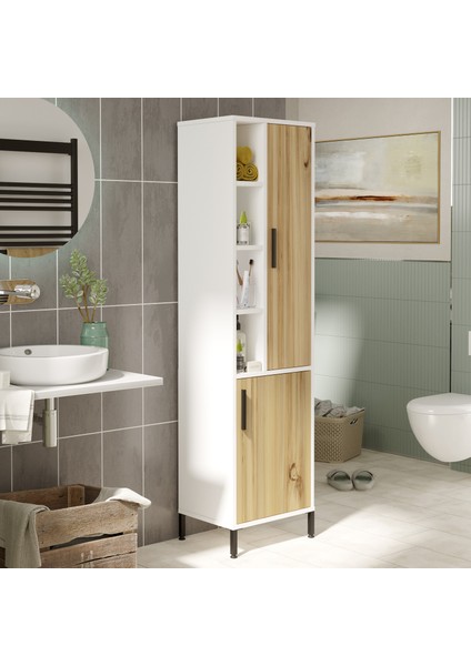 Bianca Çok Amaçlı Dolap Banyo Dolabı Keçe-Beyaz
