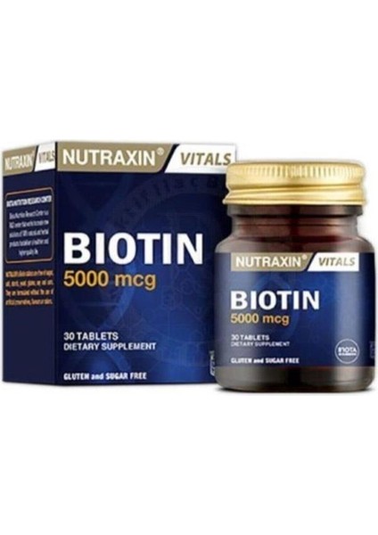 Biotin 5000 Mcg Takviye Edici Gıda 30 Tablet