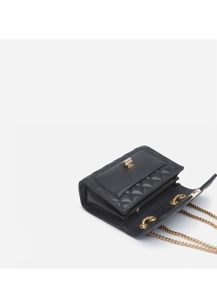 Kadın Siyah Zincirli Kapitone El ve Omuz Çanta (Yurt Dışından) fırsatları