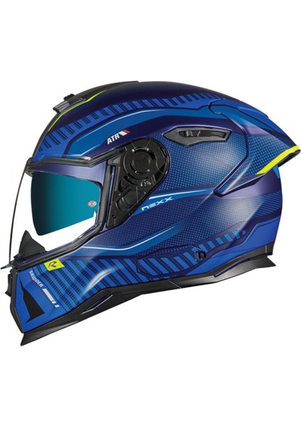 SX.100R Skıdder Mat Mavi-Neon Sarı Kask