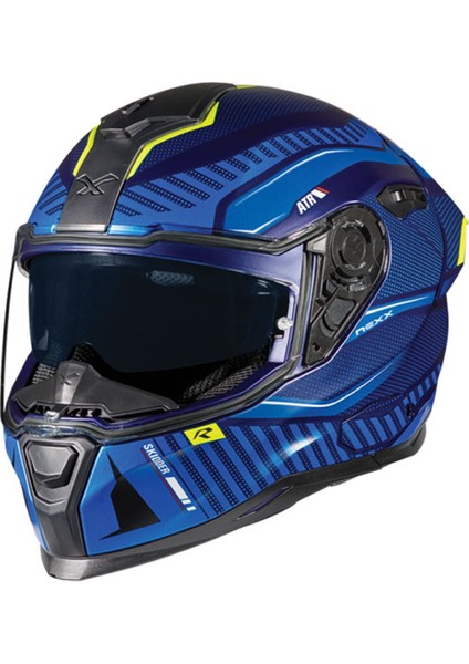 SX.100R Skıdder Mat Mavi-Neon Sarı Kask