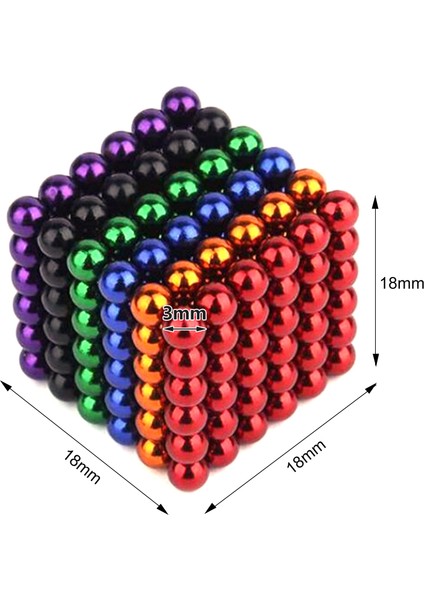 Top Geek 216 Toplu 3mm Manyetik Mıknatıs Küpü - Çok Renkli (Yurt Dışından)