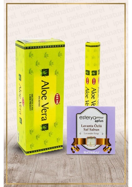 Aloe Vera Kokulu 6 Lı Tütsü ve Esterya Plus Lavanta Sabunu