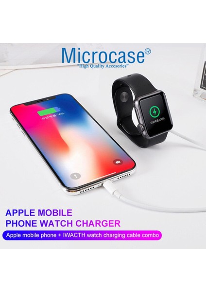 Apple Watch Uyumlu Se 40 mm 2in1 Manyetik Şarj Aygıtı + Lightning USB Kablo