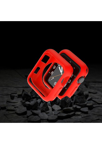 Apple Watch Uyumlu 7 45 mm Önü Açık Tasarım Mat Silikon Kılıf modelleri