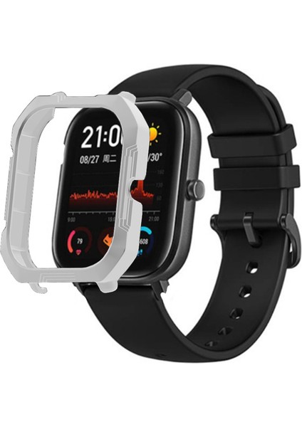 Amazfit Gts Önü Açık Armor Rubber Kılıf- Beyaz