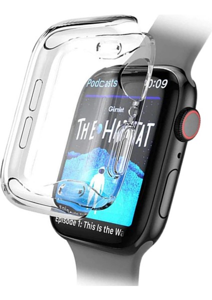 Apple Watch Uyumlu Se 40MM Önü Kapalı Silikon Kılıf - Şeffaf