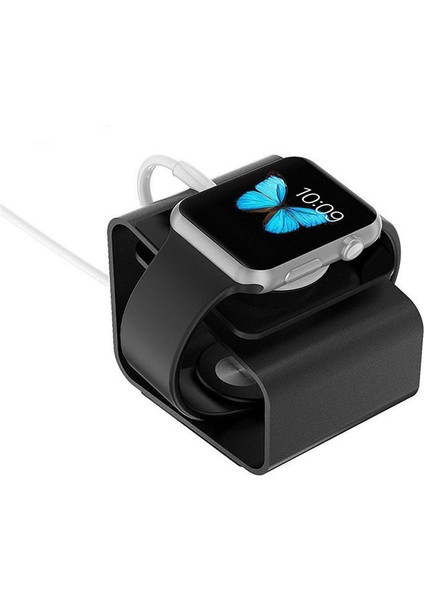 Apple Watch Uyumlu Se 40 mm Için Alüminyum Şarj Standı - Siyah