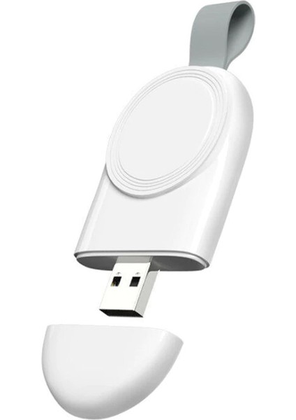 Apple Watch Uyumlu Se 40 mm Manyetik Şarj Aygıtı Anahtarlık Tipi USB - Beyaz