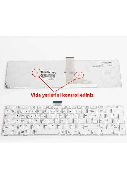 Toshiba Satellite C50D Notebook Klavye Beyaz Çerçeveli