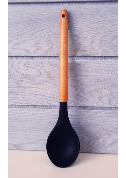 7 Parça Bambu Saplı Silikon Servis Seti -Kepçe, Kevgir, Spatula, Kaşık, Spagetti K., Çırpıcı fiyatları