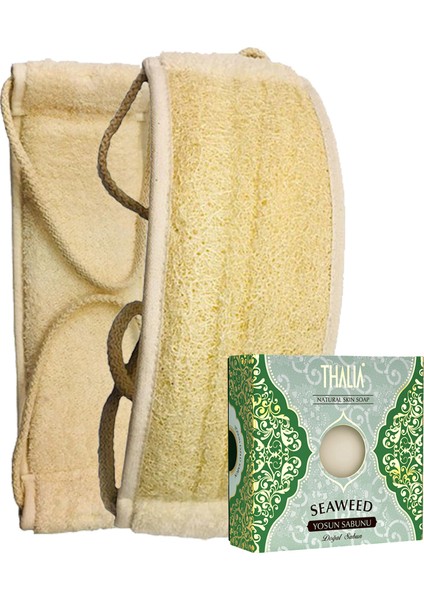 Kabak Lifi Kese Uzun Sırt Tipi Ipli + Yosun Banyo Sabunu