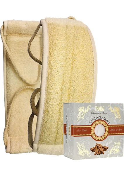 Kabak Lifi Kese Uzun Sırt Tipi Ipli + Tarçın Banyo Sabunu