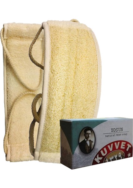 Kabak Lifi Kese Uzun Sırt Tipi Ipli + Kuvvet Yosun Banyo Sabunu