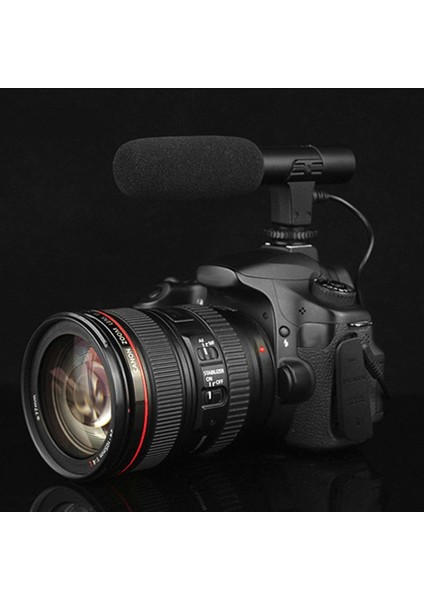 3C Store Profesyonel Kondenser Mikrofon 3.5mm Kayıt Mikrofonu Dslr Kamera Video Dv Kamera Tek Mikrofon Içın Röportaj Mikrofonu (Yurt Dışından)