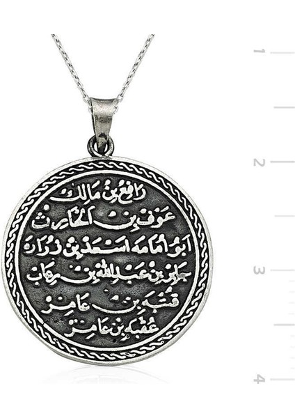 Gümüş Yuvarlak Kitmir Duası Kolye