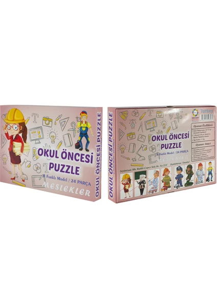 Okul Öncesi Meslekler 8 Farklı Model 24 Parçalı Puzzle