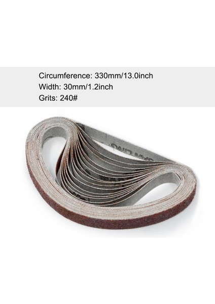 10 Adet 30X330MM Aşındırıcı Zımpara Kemerleri - Kırmızı (Yurt Dışından) fırsatları