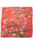 %100 Ipek Kırmızı Kare Şal Fular Van Gogh Almond Blossoms 140CM 4
