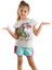 Çiçekli Unicorn Kız T-Shirt Şort Takım 1