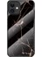Apple iPhone 12 Mini Mermer Dokulu Temperli Cam + Pc + Tpu Telefon Kılıfı - Siyah Altın (Yurt Dışından) 1