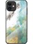 Apple iPhone 12 Mini Mermer Dokulu Temperli Cam + Pc + Tpu Telefon Kılıfı - Yeşil (Yurt Dışından) 1