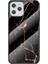 Apple iPhone 12 Pro / 12 Mermer Doku Temperli Cam + Pc + Tpu Telefon Kılıfı - Siyah Altın (Yurt Dışından) 1