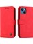 Apple iPhone 13 Mini Için Ağaç Desenli Metal Tokalı Standlı Pu Deri Telefon Kılıfı - Kırmızı (Yurt Dışından) 1
