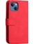 Apple iPhone 13 Mini Için Ağaç Desenli Metal Tokalı Standlı Pu Deri Telefon Kılıfı - Kırmızı (Yurt Dışından) 5