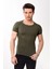 Erkek Slim Fit Basic Bisiklet Yaka Kısa Kollu T-Shirt Tişört Haki 1