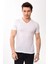 V Yaka Basic Slim Fit Erkek Tişört T-Shirt Beyaz 1