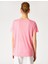 2YAK13046EK Yuvarlak Yaka Kısa Kollu Normal Kalıp Pembe Kadın T-Shirt 4