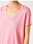 2YAK13046EK Yuvarlak Yaka Kısa Kollu Normal Kalıp Pembe Kadın T-Shirt 5