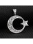 925 Ayar Gümüş Kelime-I Tevhid Yazılı Ayyıldız Kolye Ucu 2