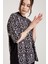 Desenli Oversize Siyah Kadın T-Shirt 4