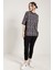 Desenli Oversize Siyah Kadın T-Shirt 2