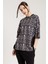 Desenli Oversize Siyah Kadın T-Shirt 3