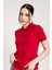Kırmızı Klasik Kadın Polo Yaka T-Shirt 2