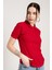 Kırmızı Klasik Kadın Polo Yaka T-Shirt 5