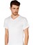 Beyaz Kısa Kollu V Yaka Erkek Atlet 0316 1